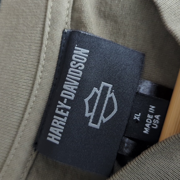 HARLEY-DAVIDSON Men's XL Ride Free Olive Green Long Sleeve Shirt - Picture 5 of 5